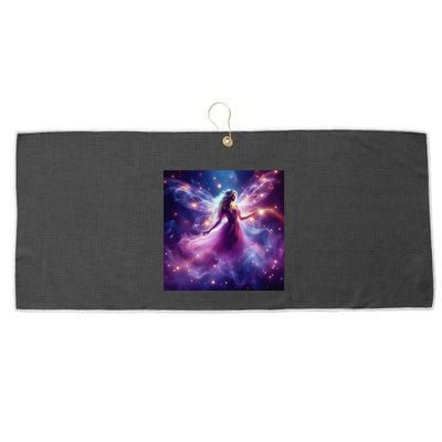 Beautiful Enchanted Fairy Sparkling With Magical Purple Mist Large Microfiber Waffle Golf Towel