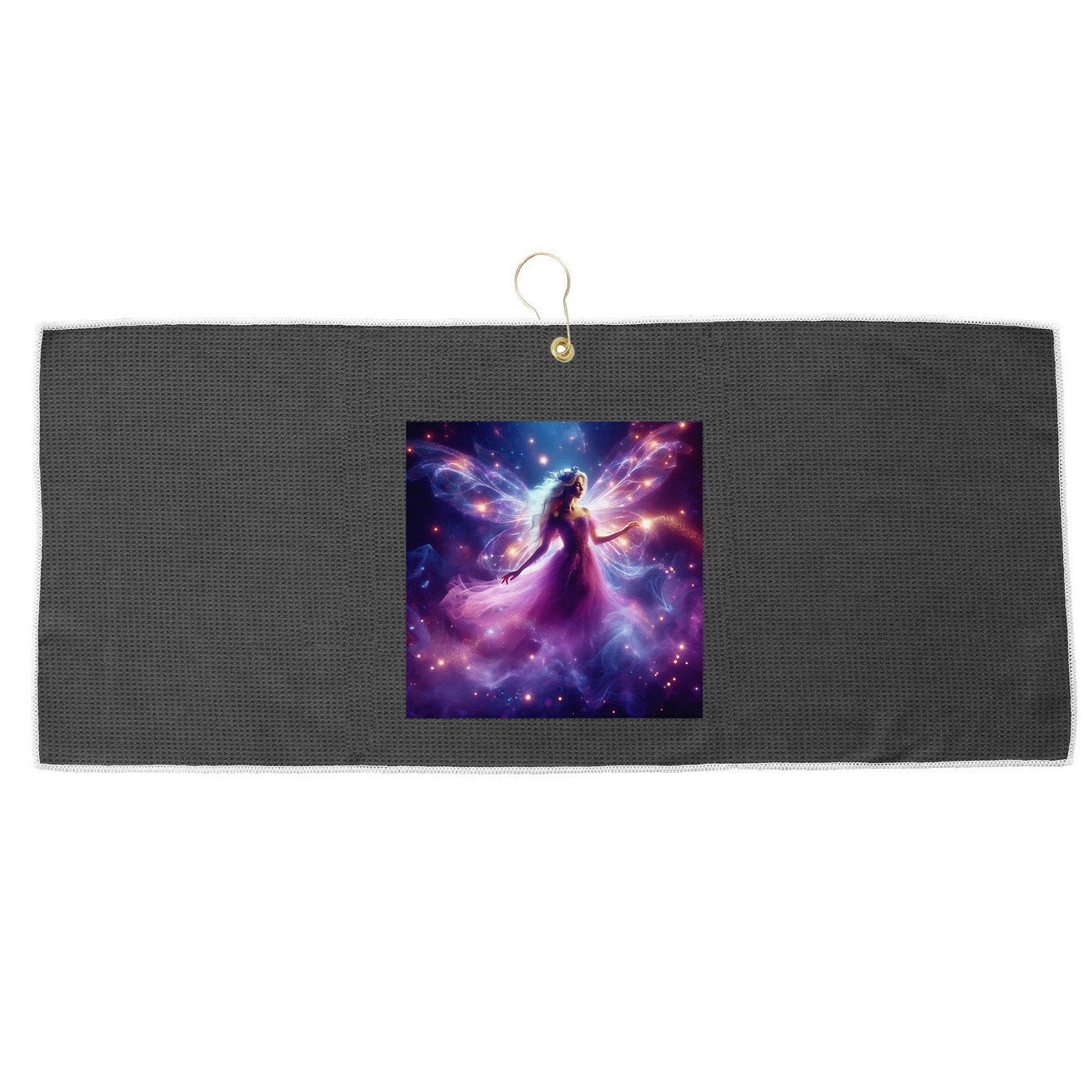 Beautiful Enchanted Fairy Sparkling With Magical Purple Mist Large Microfiber Waffle Golf Towel