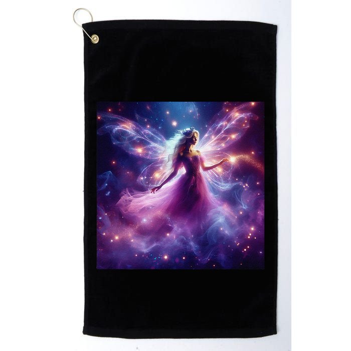 Beautiful Enchanted Fairy Sparkling With Magical Purple Mist Golf Towel