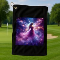 Beautiful Enchanted Fairy Sparkling With Magical Purple Mist Golf Towel