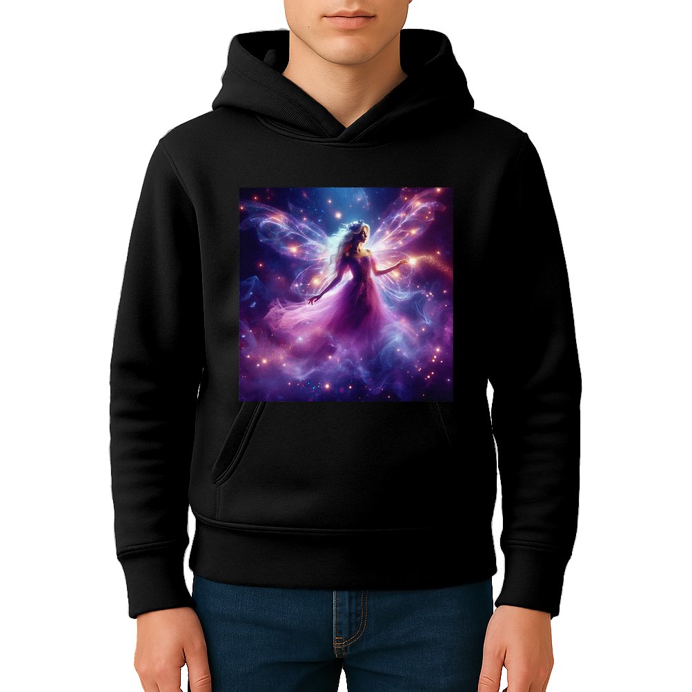 Beautiful Enchanted Fairy Sparkling With Magical Purple Mist Kids Hoodie