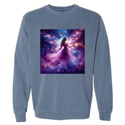 Beautiful Enchanted Fairy Sparkling With Magical Purple Mist Garment-Dyed Sweatshirt