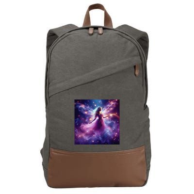 Beautiful Enchanted Fairy Sparkling With Magical Purple Mist Cotton Canvas Backpack