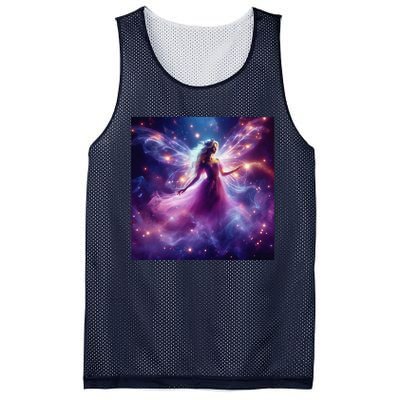 Beautiful Enchanted Fairy Sparkling With Magical Purple Mist Mesh Reversible Basketball Jersey Tank