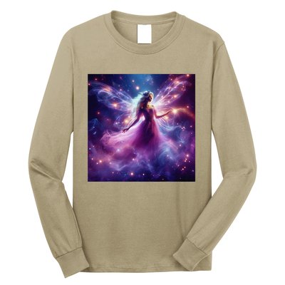 Beautiful Enchanted Fairy Sparkling With Magical Purple Mist Long Sleeve Shirt