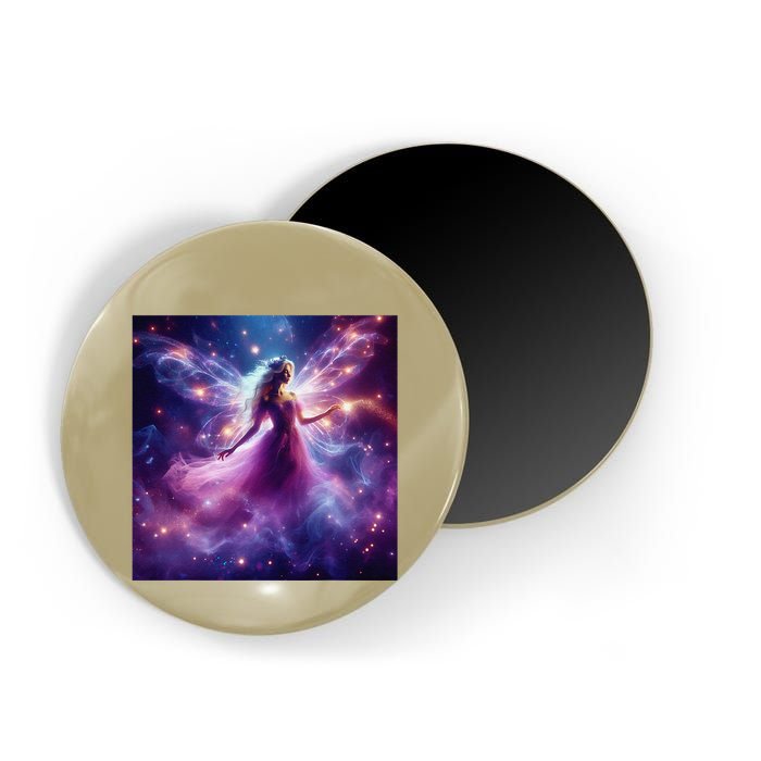 Beautiful Enchanted Fairy Sparkling With Magical Purple Mist Magnet