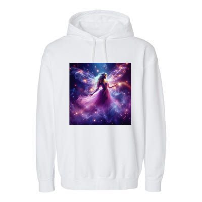 Beautiful Enchanted Fairy Sparkling With Magical Purple Mist Garment-Dyed Fleece Hoodie