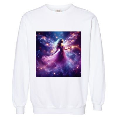 Beautiful Enchanted Fairy Sparkling With Magical Purple Mist Garment-Dyed Sweatshirt