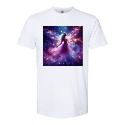 Beautiful Enchanted Fairy Sparkling With Magical Purple Mist Softstyle CVC T-Shirt