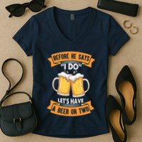 Before He Says I Do Lets Have A Beer Or Two Women's V-Neck T-Shirt