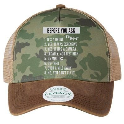 Before You Ask Drone Funny Drone Legacy Tie Dye Trucker Hat
