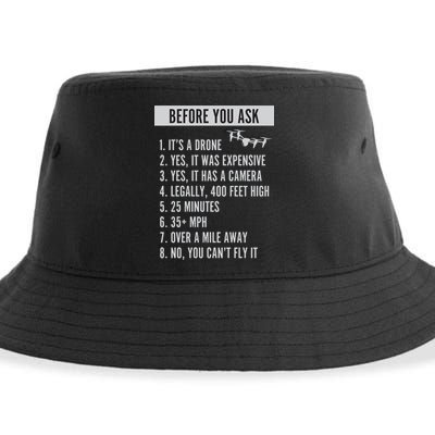 Before You Ask Drone Funny Drone Sustainable Bucket Hat