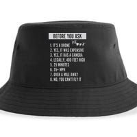 Before You Ask Drone Funny Drone Sustainable Bucket Hat