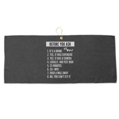 Before You Ask Drone Funny Drone Large Microfiber Waffle Golf Towel