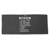 Before You Ask Drone Funny Drone Large Microfiber Waffle Golf Towel