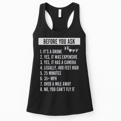 Before You Ask Drone Funny Drone Womens Tank Top