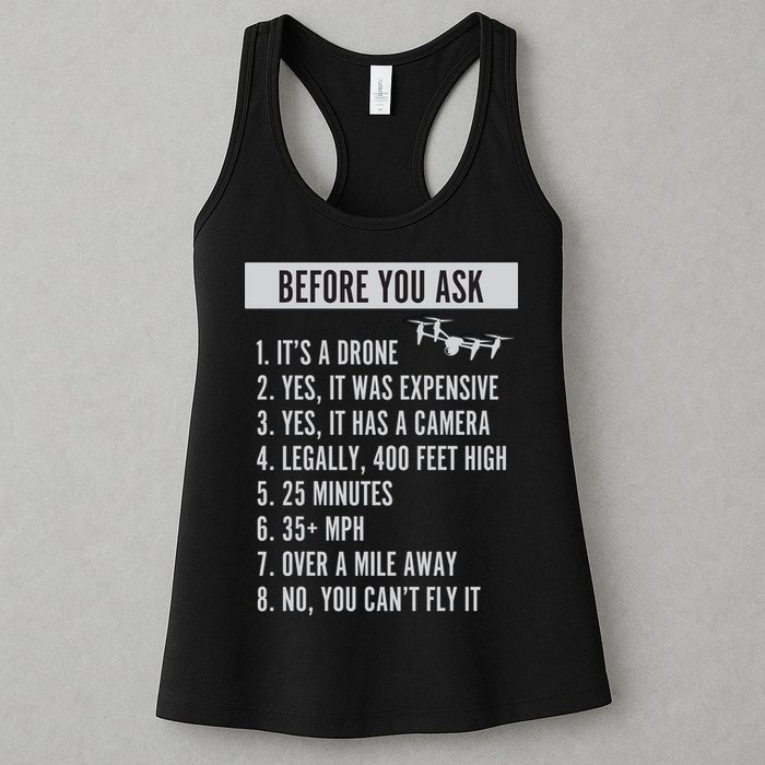 Before You Ask Drone Funny Drone Womens Tank Top