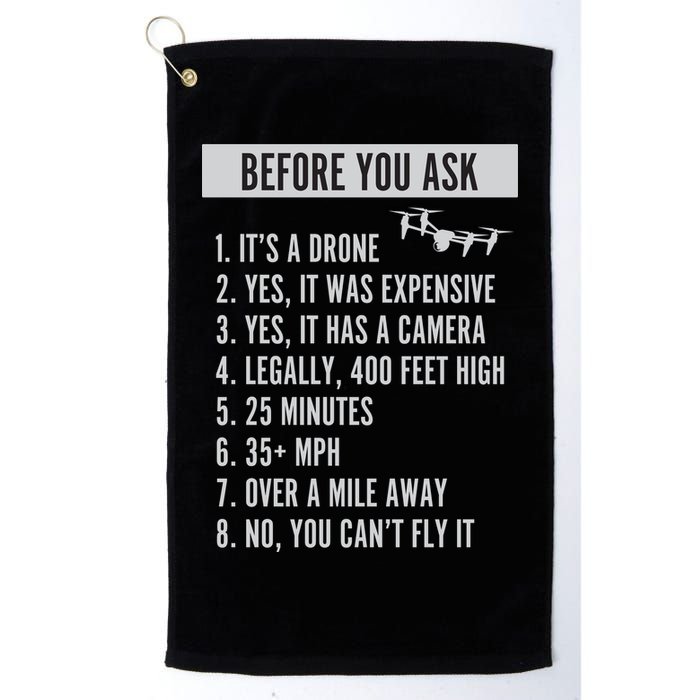 Before You Ask Drone Funny Drone Golf Towel