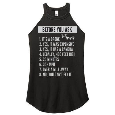 Before You Ask Drone Funny Drone Women's Perfect Tri Rocker Tank