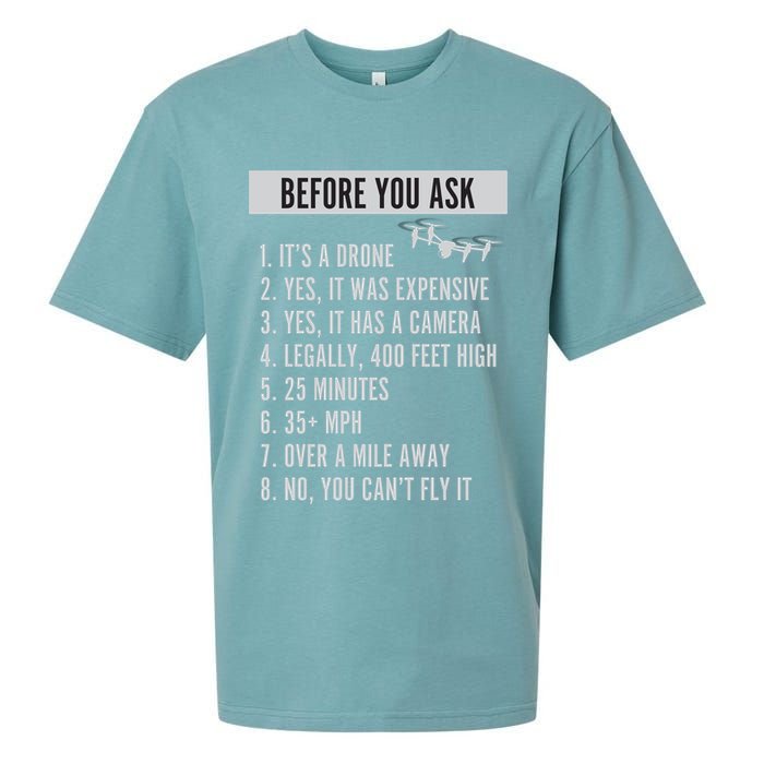 Before You Ask Drone Funny Drone Sueded Cloud Jersey T-Shirt