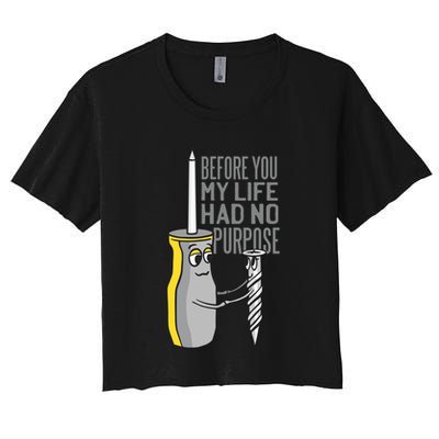 Before You My Life Had No Purpose Tool Crop Top