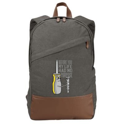 Before You My Life Had No Purpose Tool Cotton Canvas Backpack
