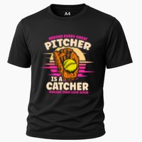 Behind Every Great Pitcher Is Catcher Making Them Look Good Gift Performance Shirt