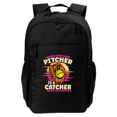 Behind Every Great Pitcher Is Catcher Making Them Look Good Gift Backpack