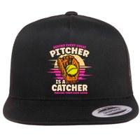 Behind Every Great Pitcher Is Catcher Making Them Look Good Gift Flatbill Hat