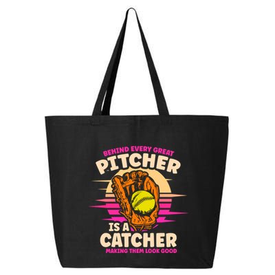 Behind Every Great Pitcher Is Catcher Making Them Look Good Gift 25L Jumbo Tote