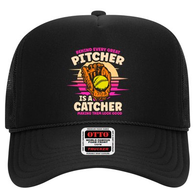 Behind Every Great Pitcher Is Catcher Making Them Look Good Gift Trucker Hat