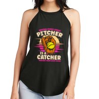 Behind Every Great Pitcher Is Catcher Making Them Look Good Gift Women's Perfect Tri Rocker Tank
