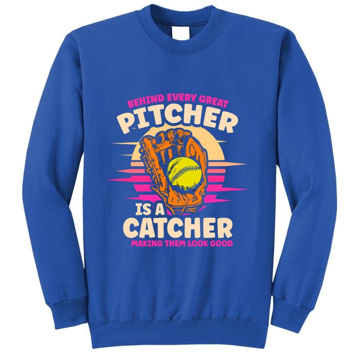 Behind Every Great Pitcher Is Catcher Making Them Look Good Gift Sweatshirt