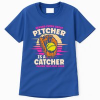 Behind Every Great Pitcher Is Catcher Making Them Look Good Gift Tall T-Shirt
