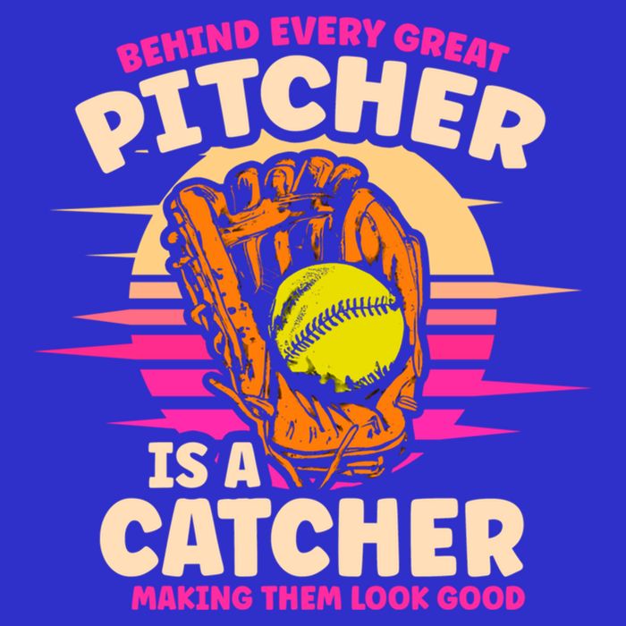 Behind Every Great Pitcher Is Catcher Making Them Look Good Gift 16 in Basic Backpack