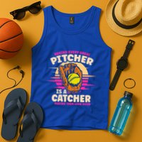 Behind Every Great Pitcher Is Catcher Making Them Look Good Gift Tank Top