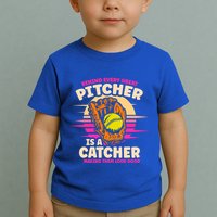Behind Every Great Pitcher Is Catcher Making Them Look Good Gift Toddler T-Shirt