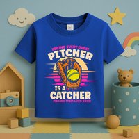 Behind Every Great Pitcher Is Catcher Making Them Look Good Gift Toddler T-Shirt