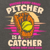 Behind Every Great Pitcher Is Catcher Making Them Look Good Gift Cotton Canvas Backpack