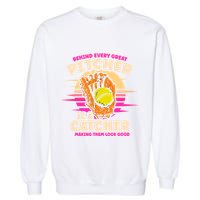 Behind Every Great Pitcher Is Catcher Making Them Look Good Gift Garment-Dyed Sweatshirt