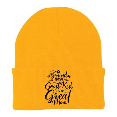 Behind Every Good Kid Is A Great Mom Knit Cap Winter Beanie