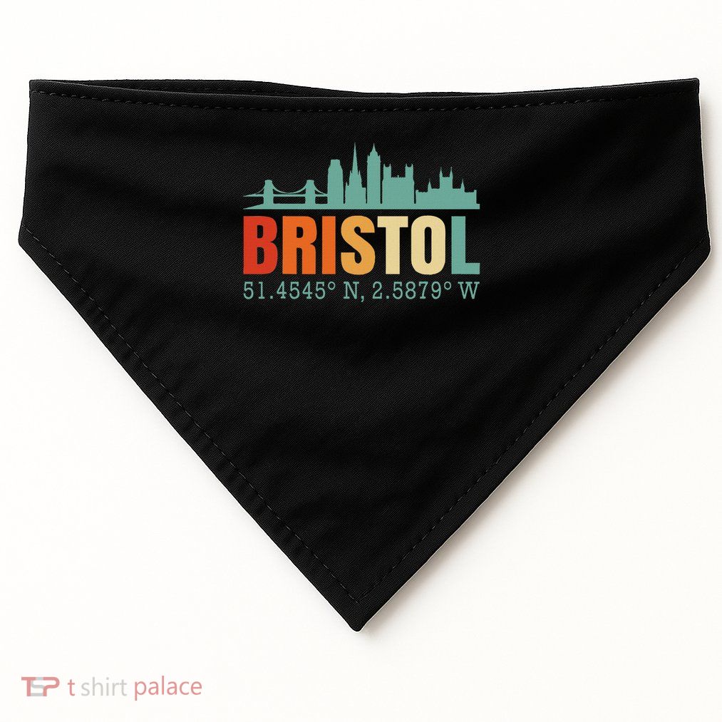 Bristol England Great Britain Skyline USA-Made Doggie Bandana