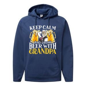 Beer Er Grandpa Alcoholic Gramps Fathers Day Fatherhood Cool Gift Performance Fleece Hoodie