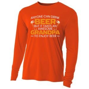 Beer Er Grandpa Alcoholic Gramps Fathers Day Fatherhood Funny Gift Cooling Performance Long Sleeve Crew