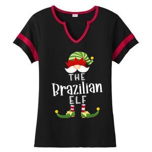 Brazilian Elf Group Christmas Funny Pajama Party Ladies Halftime Notch Neck Tee