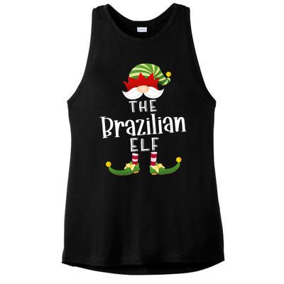 Brazilian Elf Group Christmas Funny Pajama Party Ladies PosiCharge Tri-Blend Wicking Tank