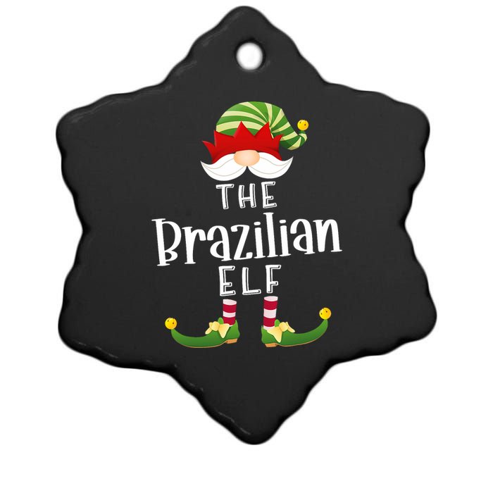 Brazilian Elf Group Christmas Funny Pajama Party Ceramic Star Ornament