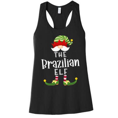 Brazilian Elf Group Christmas Funny Pajama Party Women's Racerback Tank