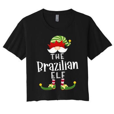 Brazilian Elf Group Christmas Funny Pajama Party Women's Crop Top Tee