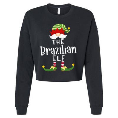 Brazilian Elf Group Christmas Funny Pajama Party Cropped Pullover Crew